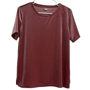 Old Navy Velvet Short Sleeve Tee in Mauve